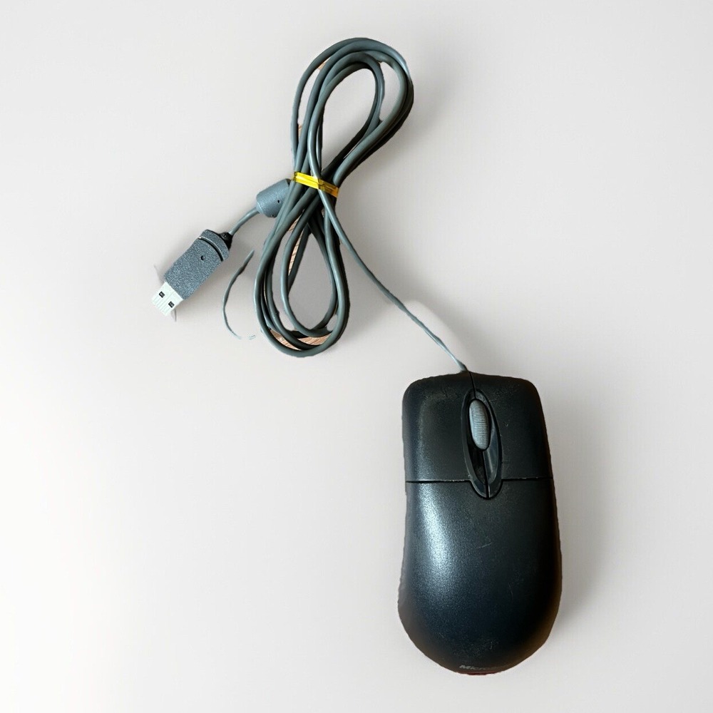 Microsoft‎ Wheel Mouse Optical USB and PS2 Compatible (X802382-018) Black TESTED